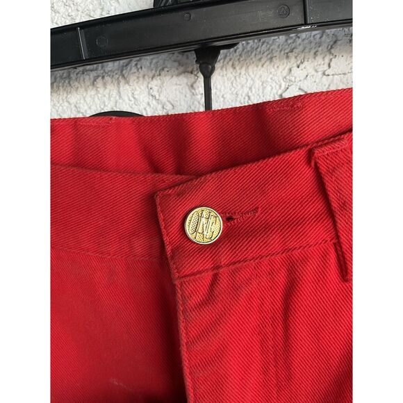 Vintage Escada Straight Leg, High Waisted Jeans - Size 38/ US 8 - Red - Picture 4 of 11